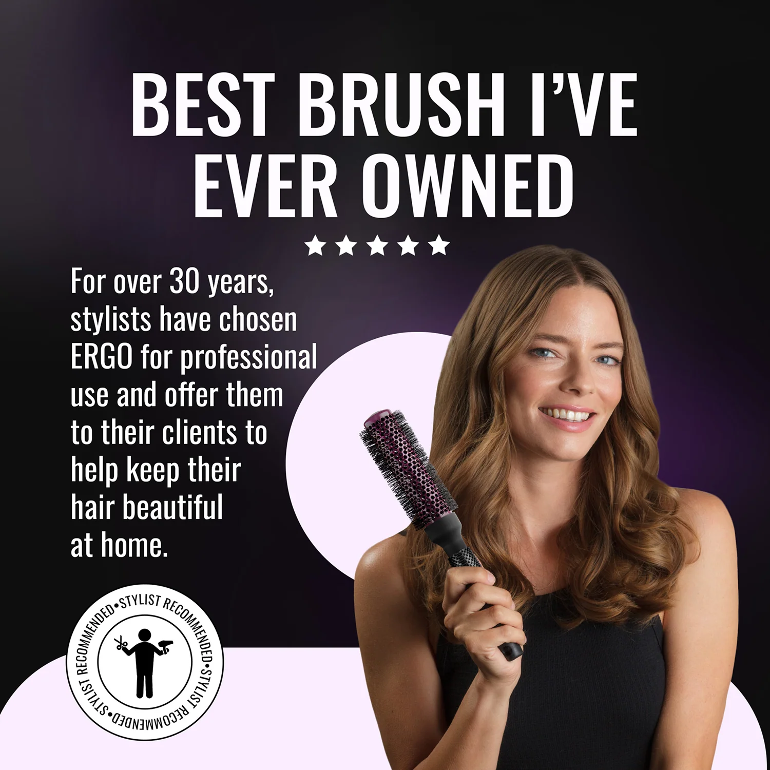 erg43 Super Gentle Round Hair Brush - Image 4