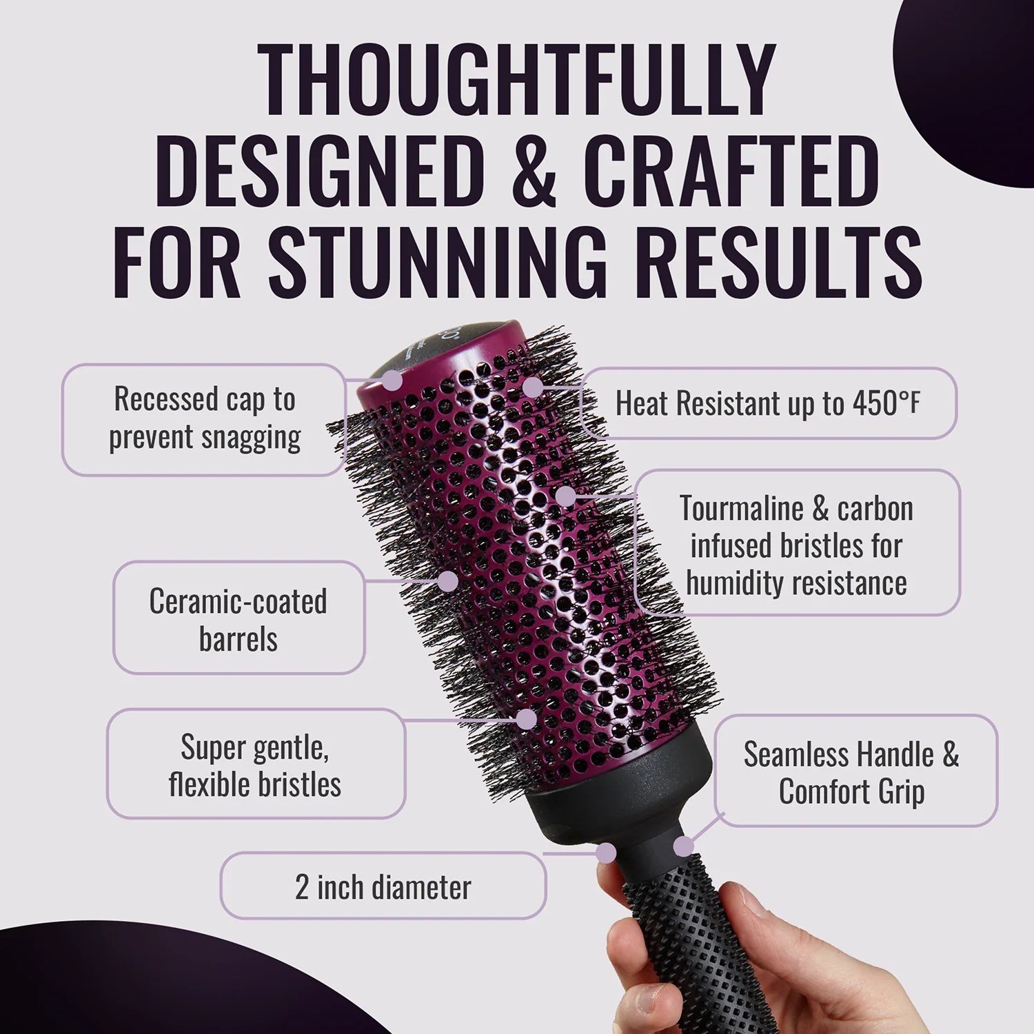 erg53 Super Gentle Round Hair Brush - Image 3