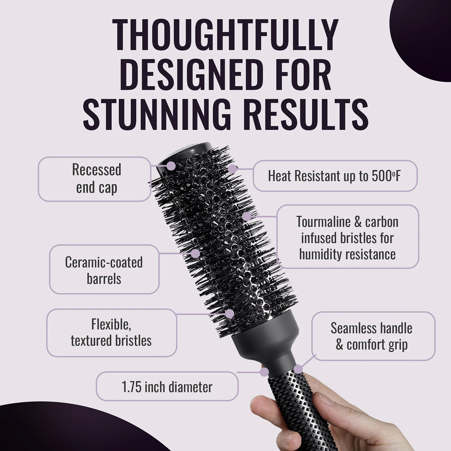 Pro er43 Ionic Ceramic Round Brush - Image 3