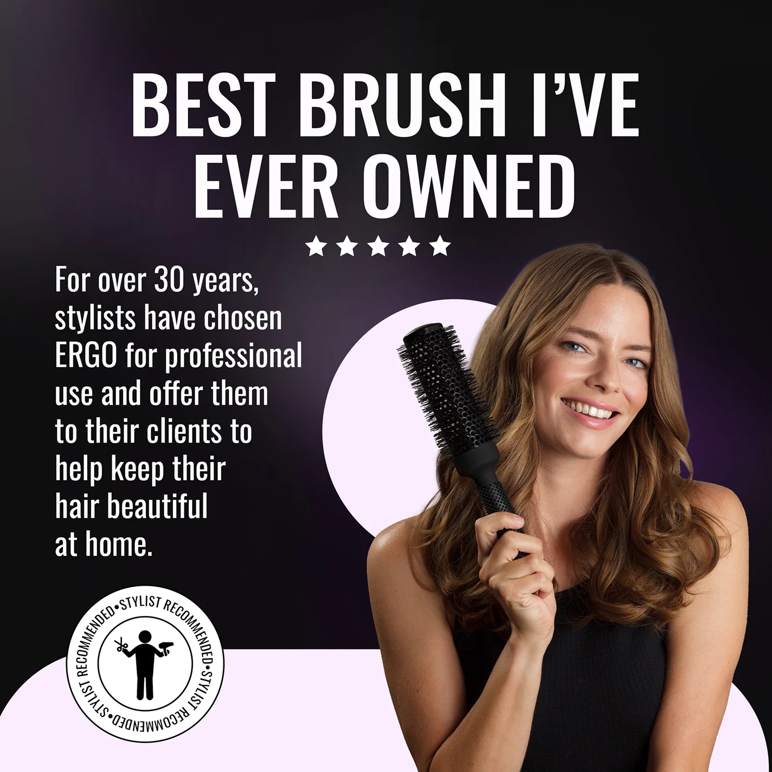 Pro er65 Ionic Ceramic Round Brush - Image 4